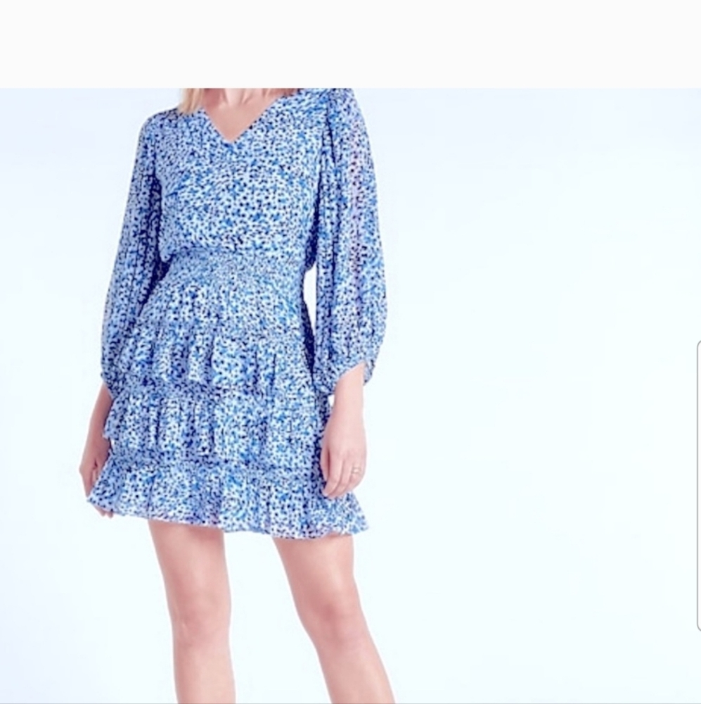 NEW Express Leopard Print Tiered Ruffle Dress Size XL